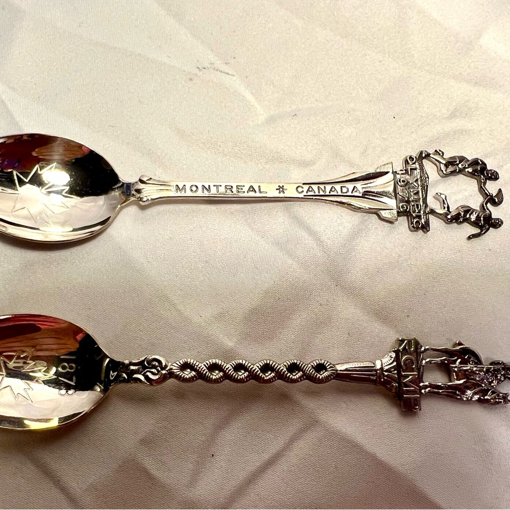 Lot of 2 vintage souvenir spoons, 1976 Olympics & RCMP 1873-1973 made n Holland - Picture 8 of 10
